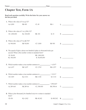 Chapter Test Form 2 B - Assignment - Name Date Chapter Test, Form 2B ...