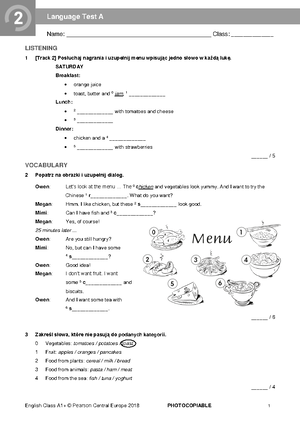 Together Kl4 U1 Unit Test Standard A - Together Dla 4 Klasy Tests ...