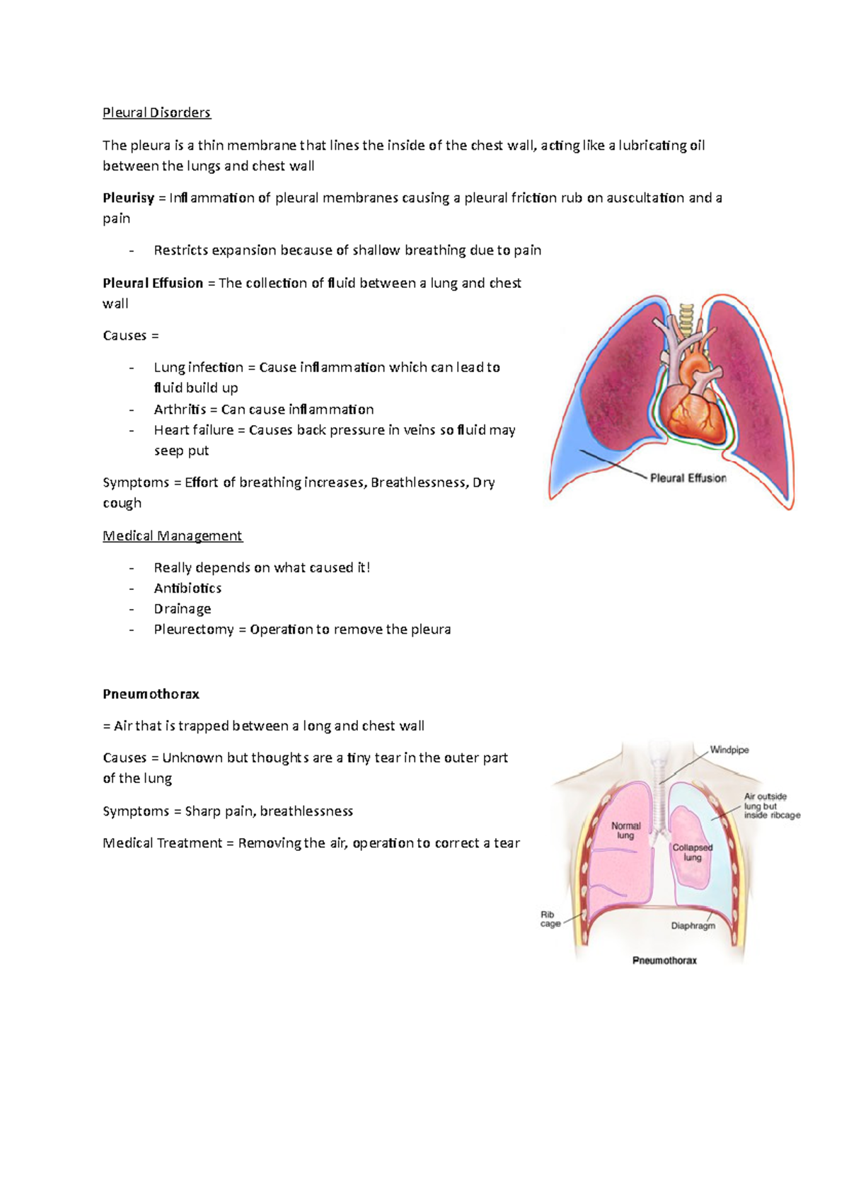 Respiratory pathology - pleural - Pleural Disorders The pleura is a ...