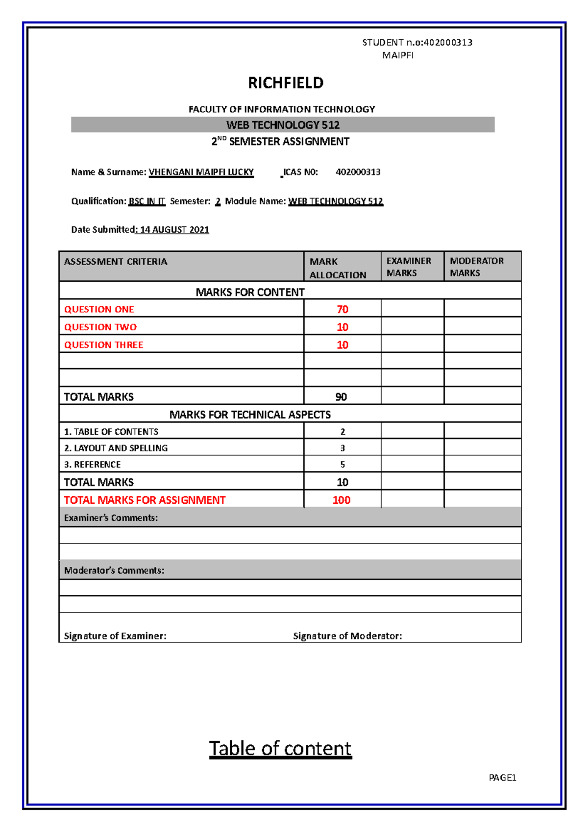 web technology 512 assignment answers