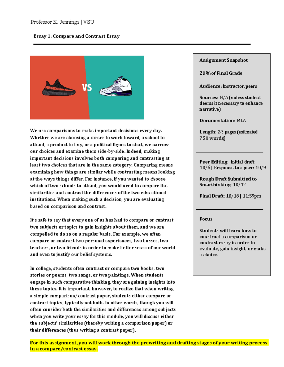 Essay 2 Compare And Contrast Essay Essay 1 Compare And Contrast 