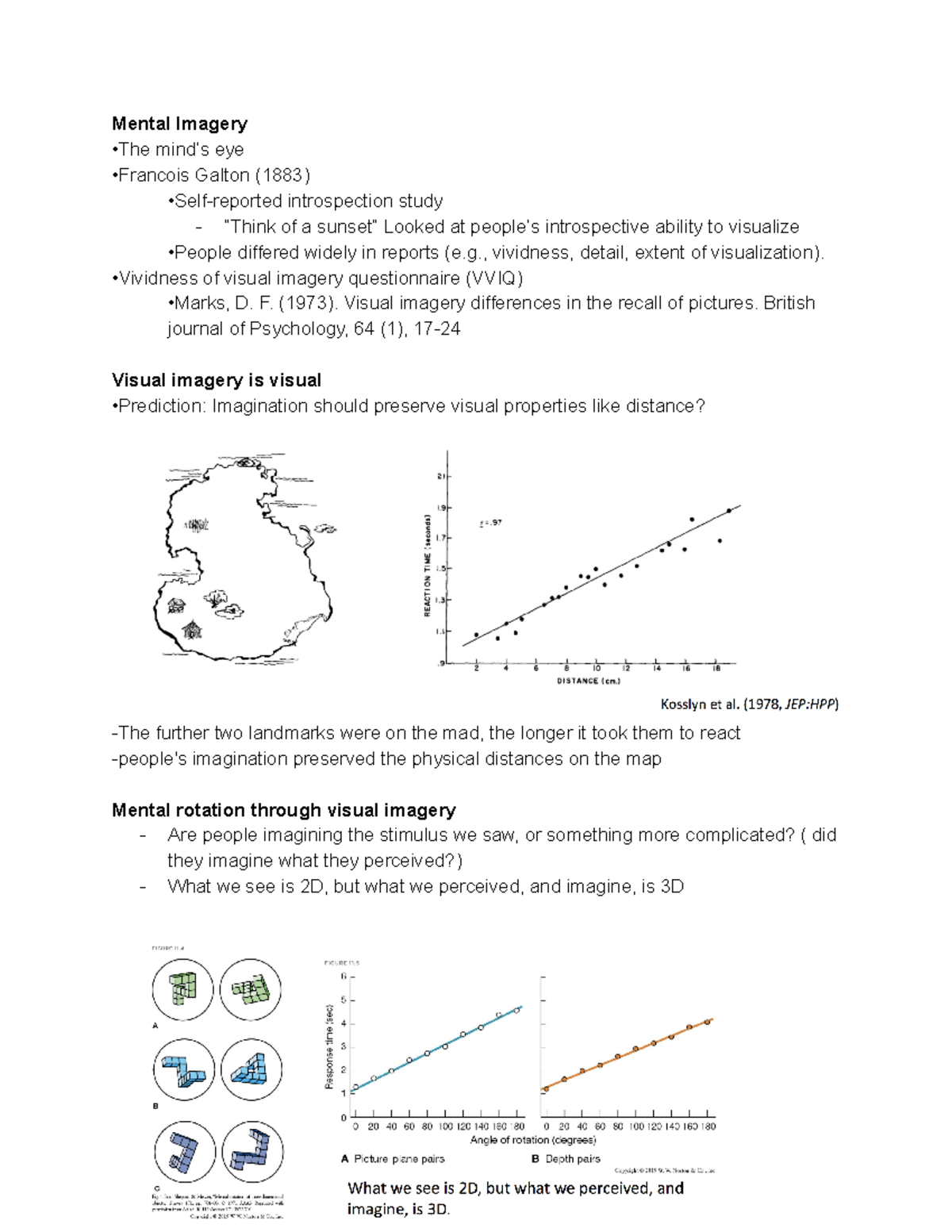 Visual Knowledge - Chapter 11 - Mental Imagery •The mind’s eye ...