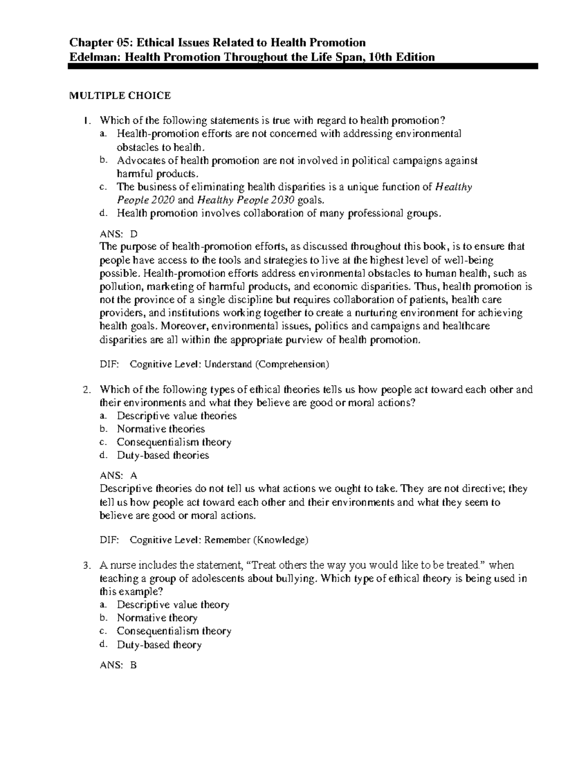 05 - CHAP 5 - Chapter 05: Ethical Issues Related to Health Promotion ...
