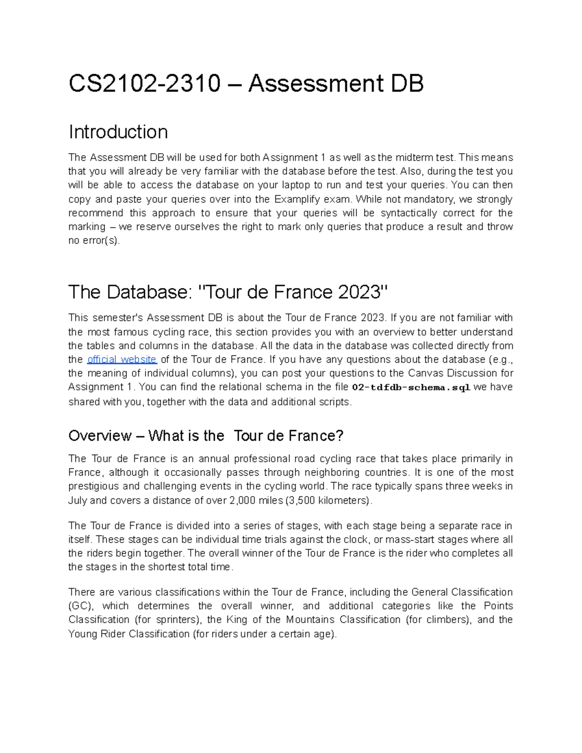 Cs2102-assessment-db-overview - CS2102-2310 – Assessment DB ...