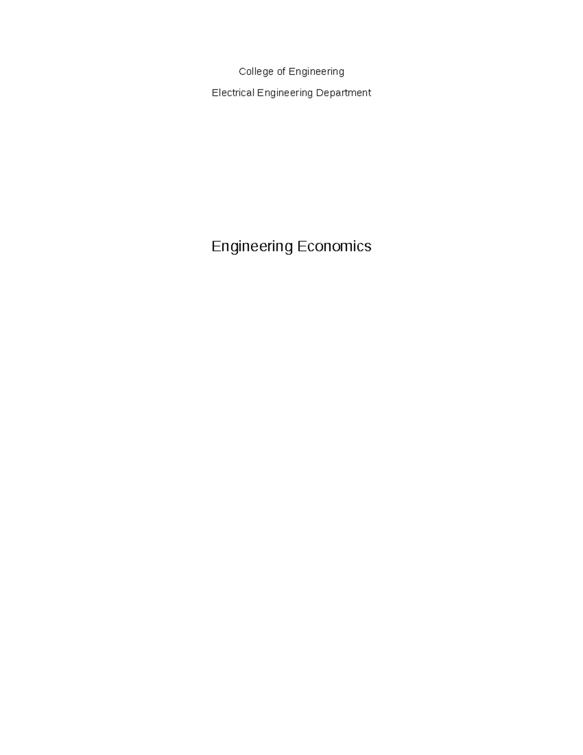 Assignment # 2 - Engineering Economics - College of Engineering ...