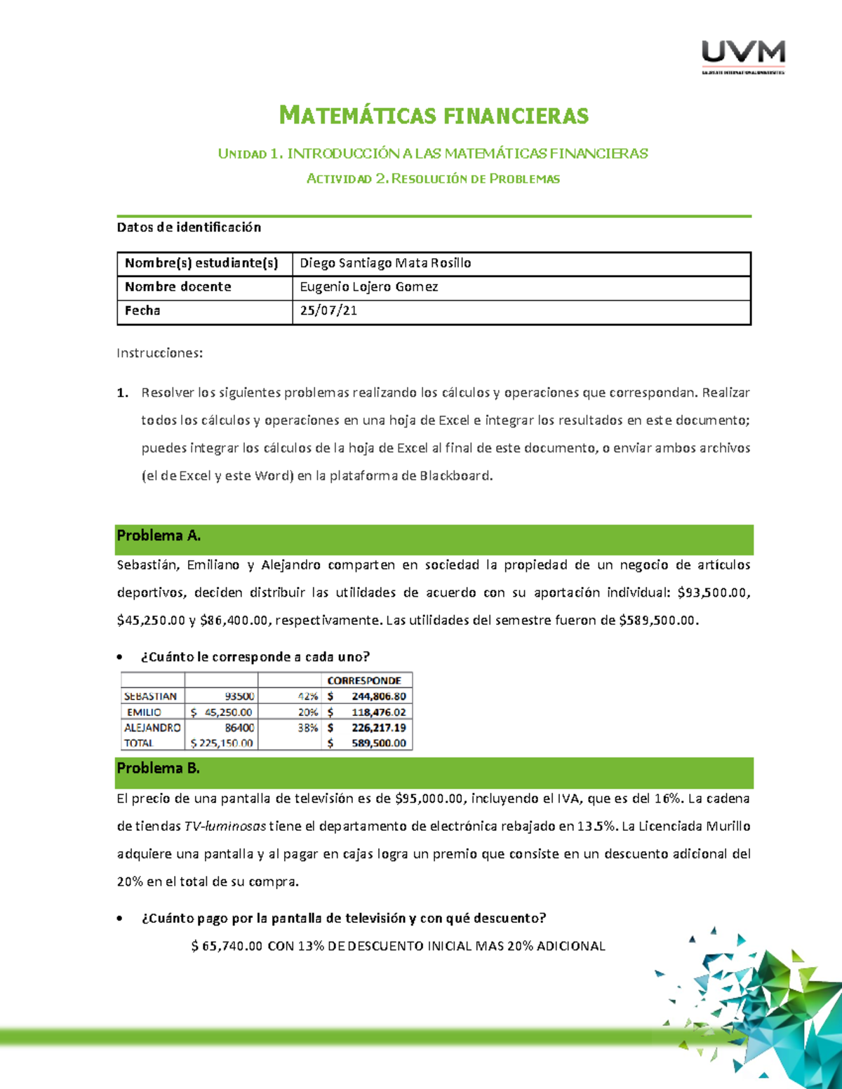 Actividad 2 Matematicas Financieras Universidad Del Valle - MATEMÁTICAS ...