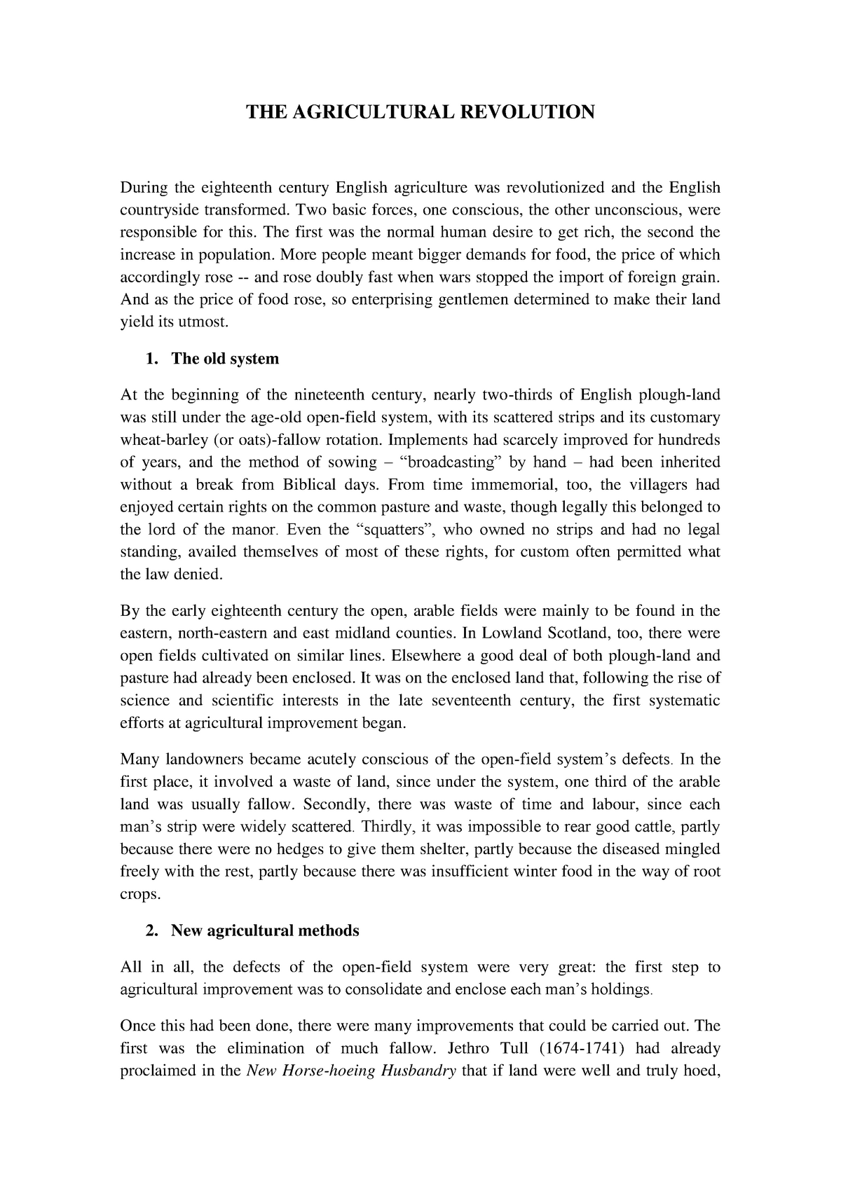 agricultural revolution essays pdf