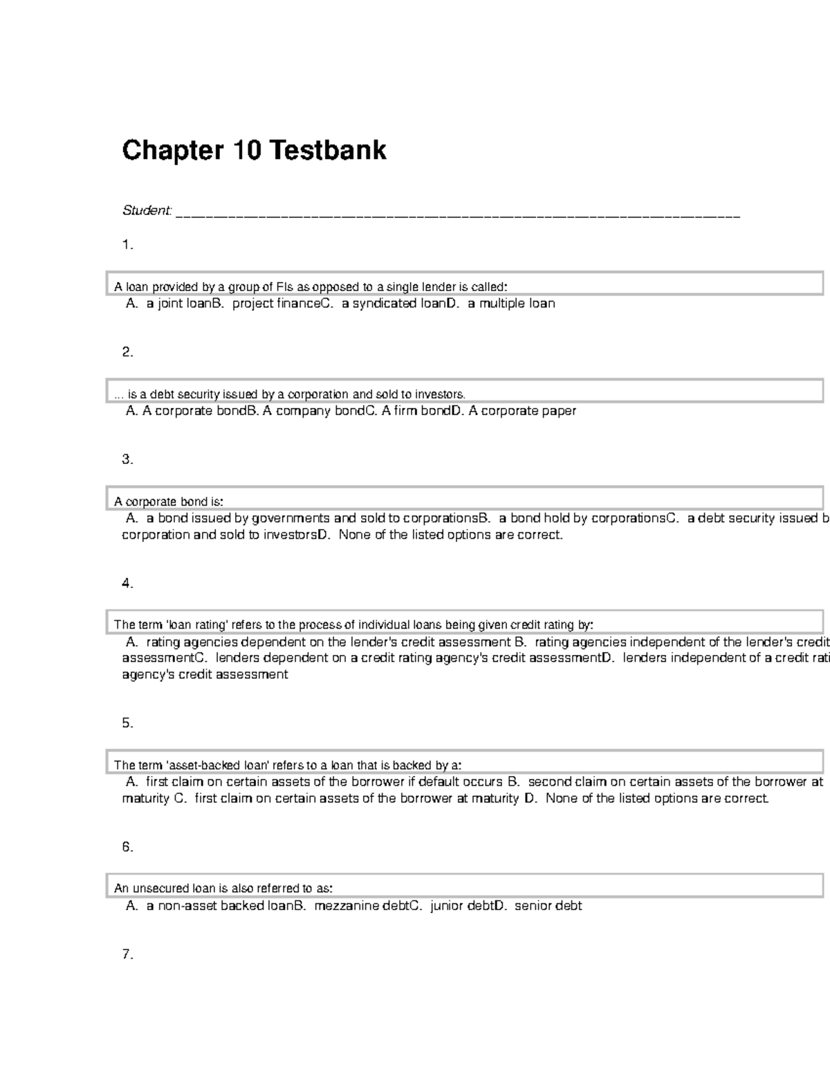 Chapter 10 Testbank - Quiz - Chapter 10 Testbank _Student: - Studocu