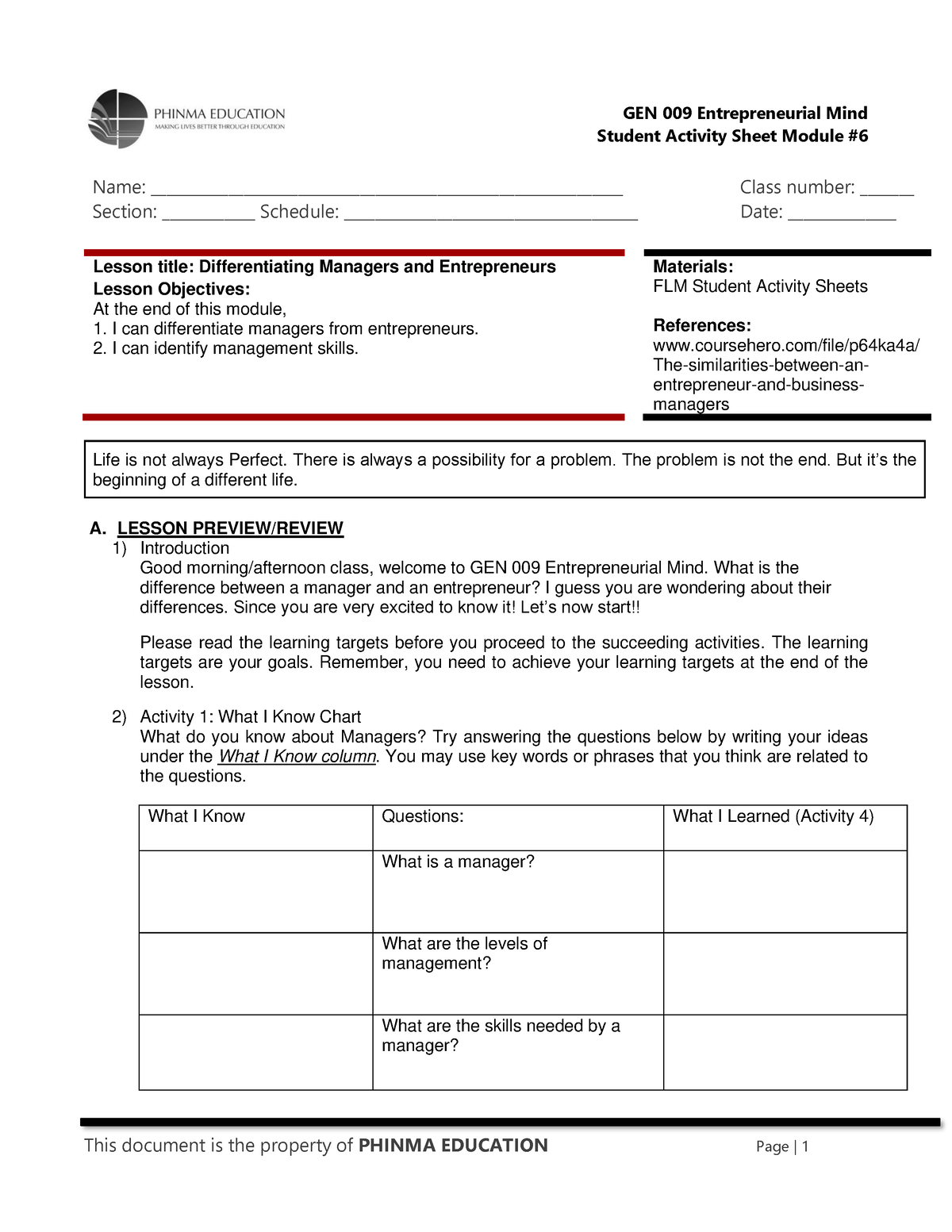 Copy Of SAS6 GEN 009 - Copy Of Sas 6 - Student Activity Sheet Module ...