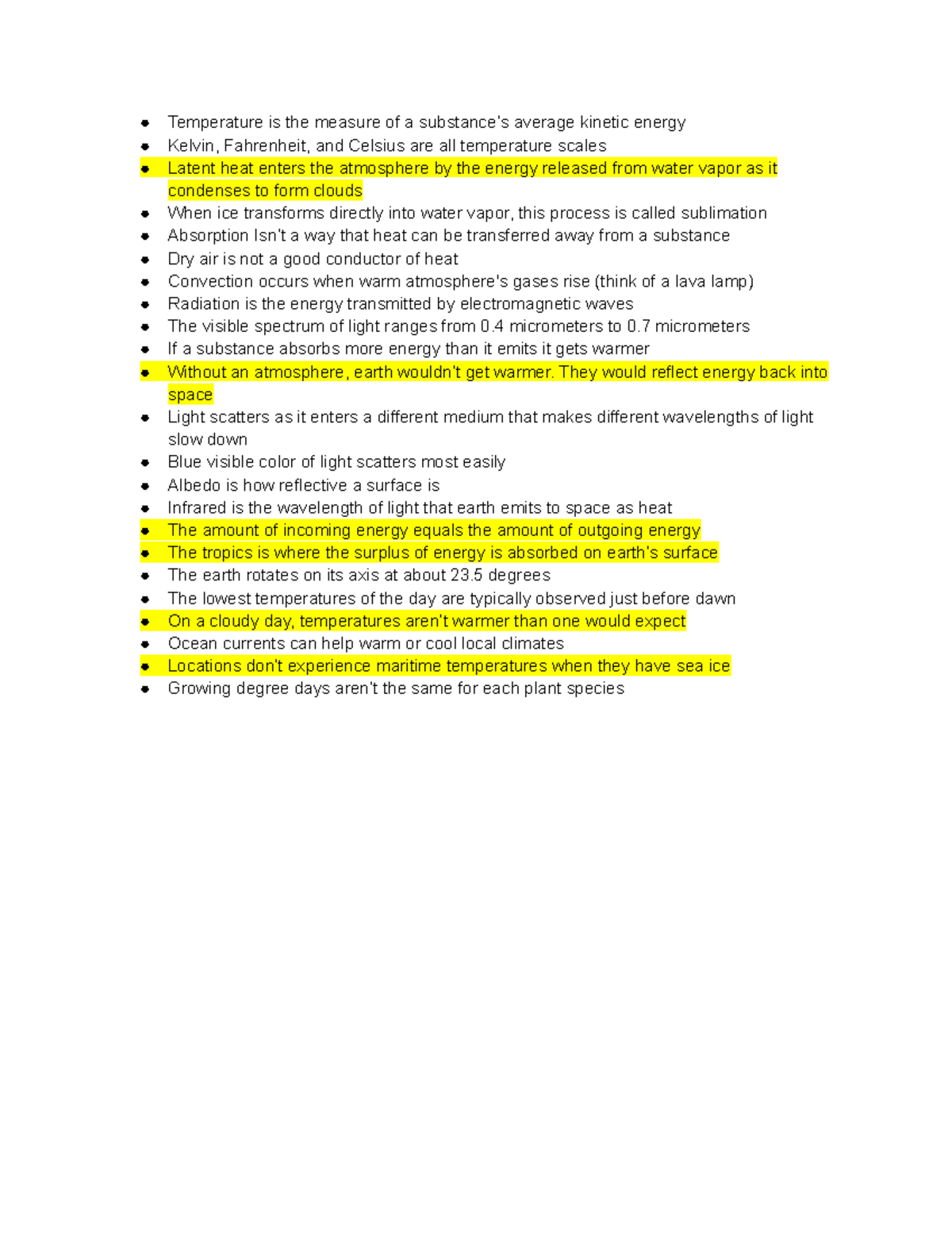 Unit 2 Kahoot Temperature is the measure of a substance’s average
