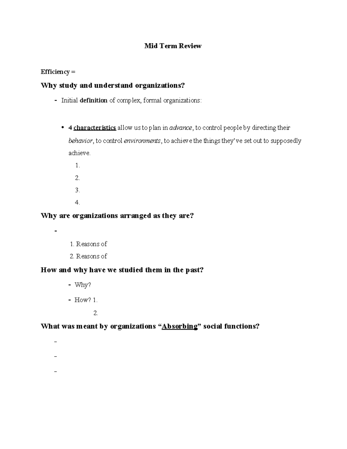 Mid180a - midterm review sheet (filling the blank) - Mid Term Review ...