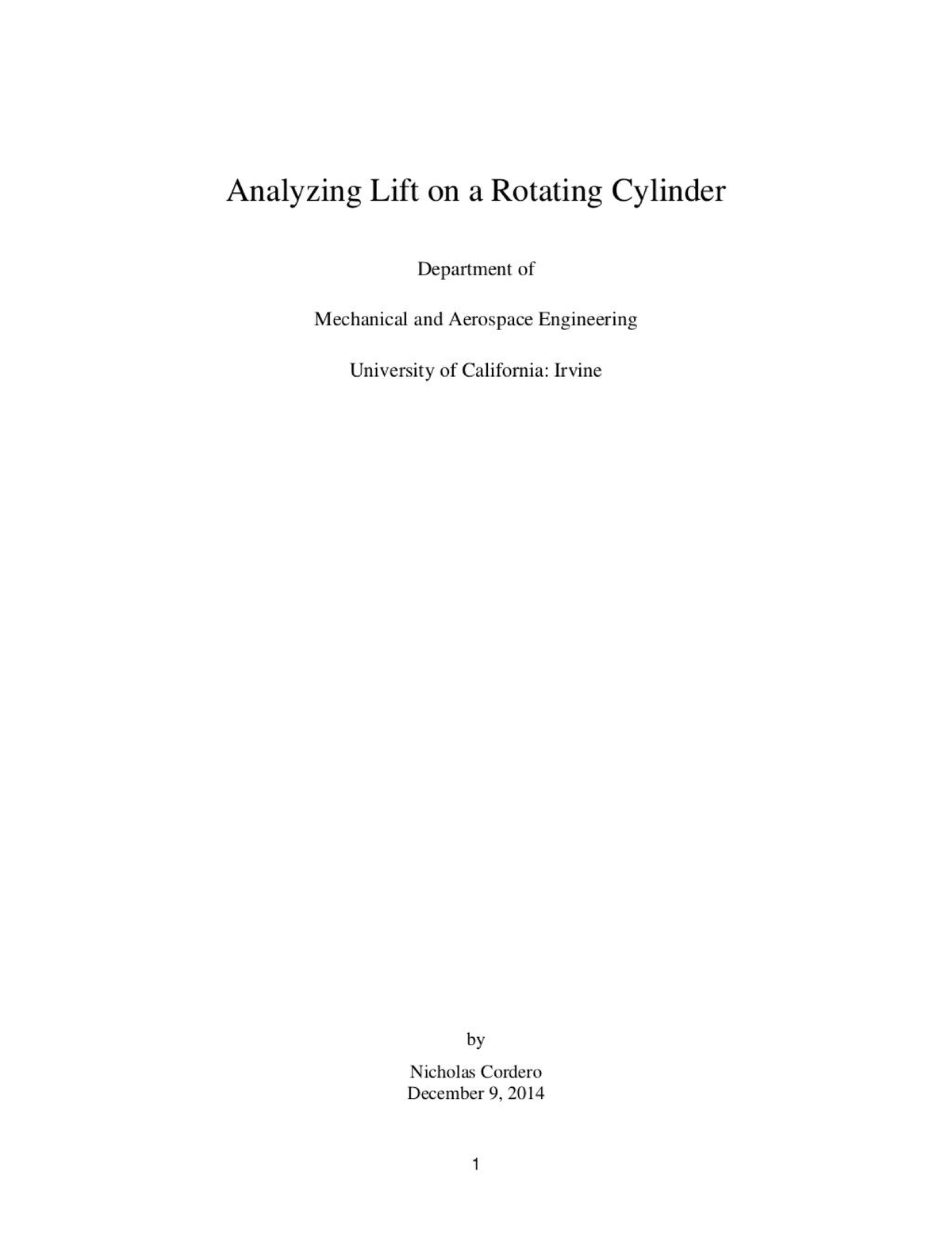 Analzying lift over a rotating cylinder Fluid mechanics Studocu