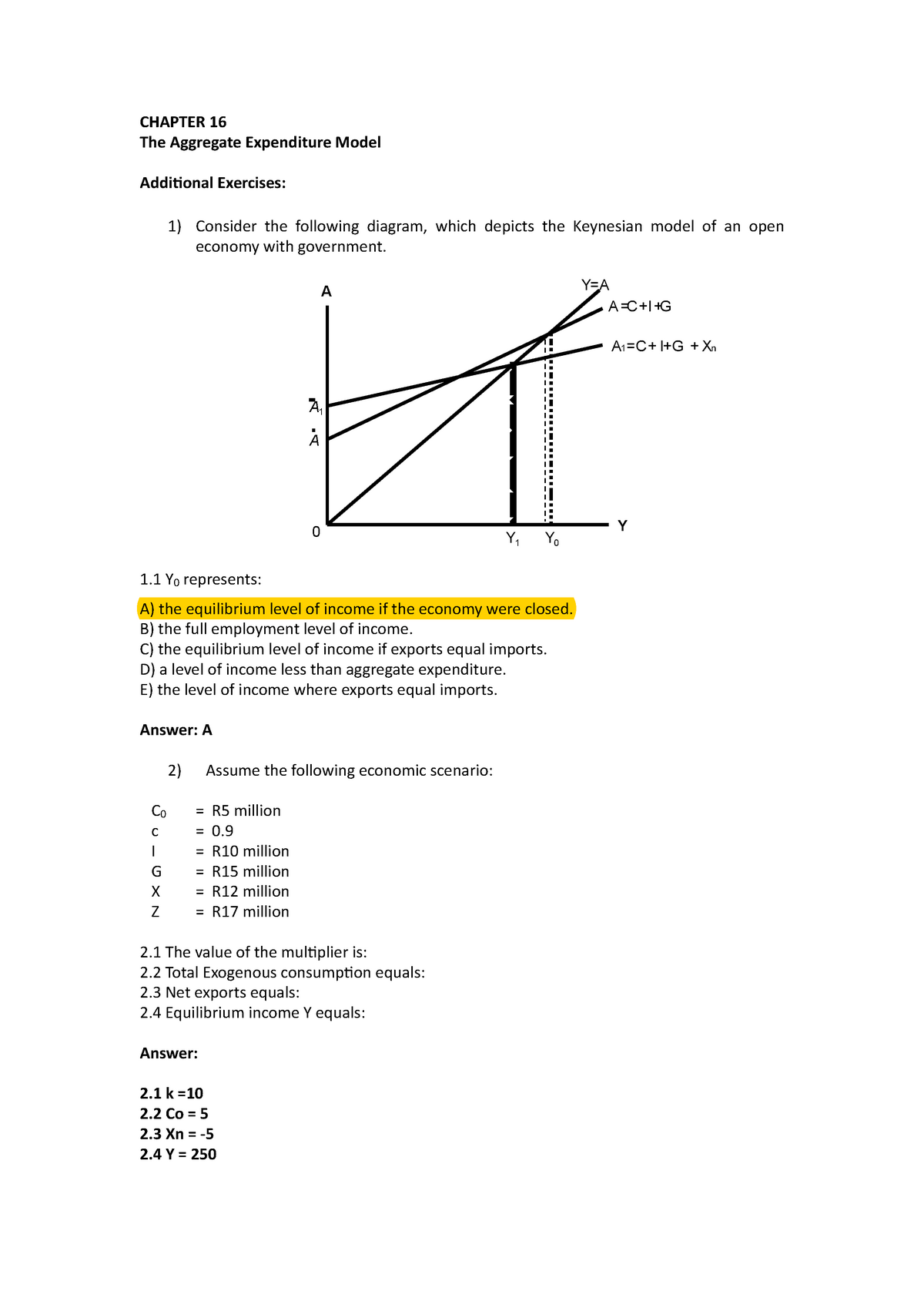 Ch16 Exersices With Answers - CHAPTER 16 The Aggregate Expenditure ...