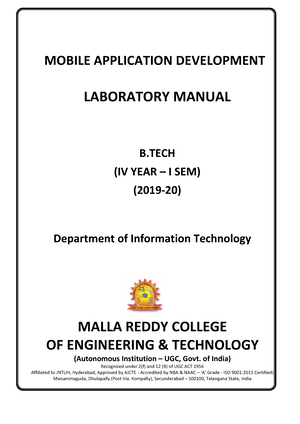 IT IV I MAD LAB Manual MOBILE APPLICATION DEVELOPMENT LABORATORY