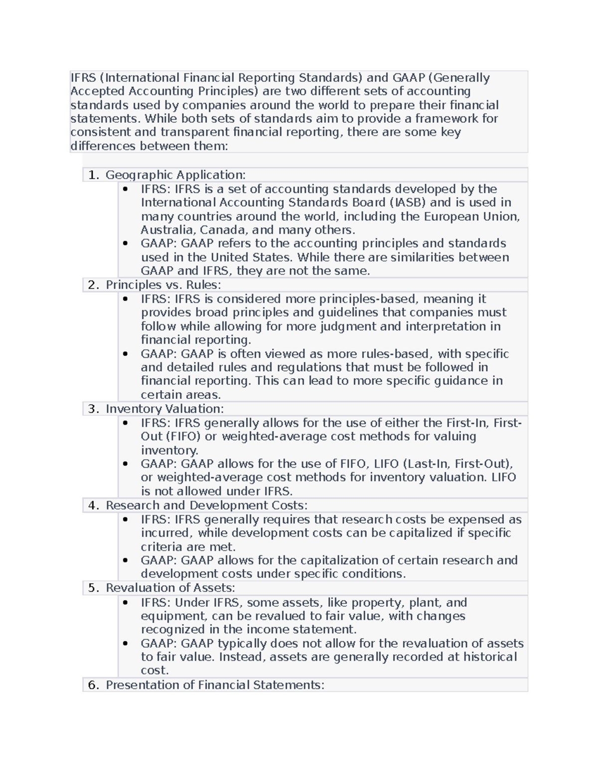 IFRS vs gaap - frfr - IFRS (International Financial Reporting Standards ...