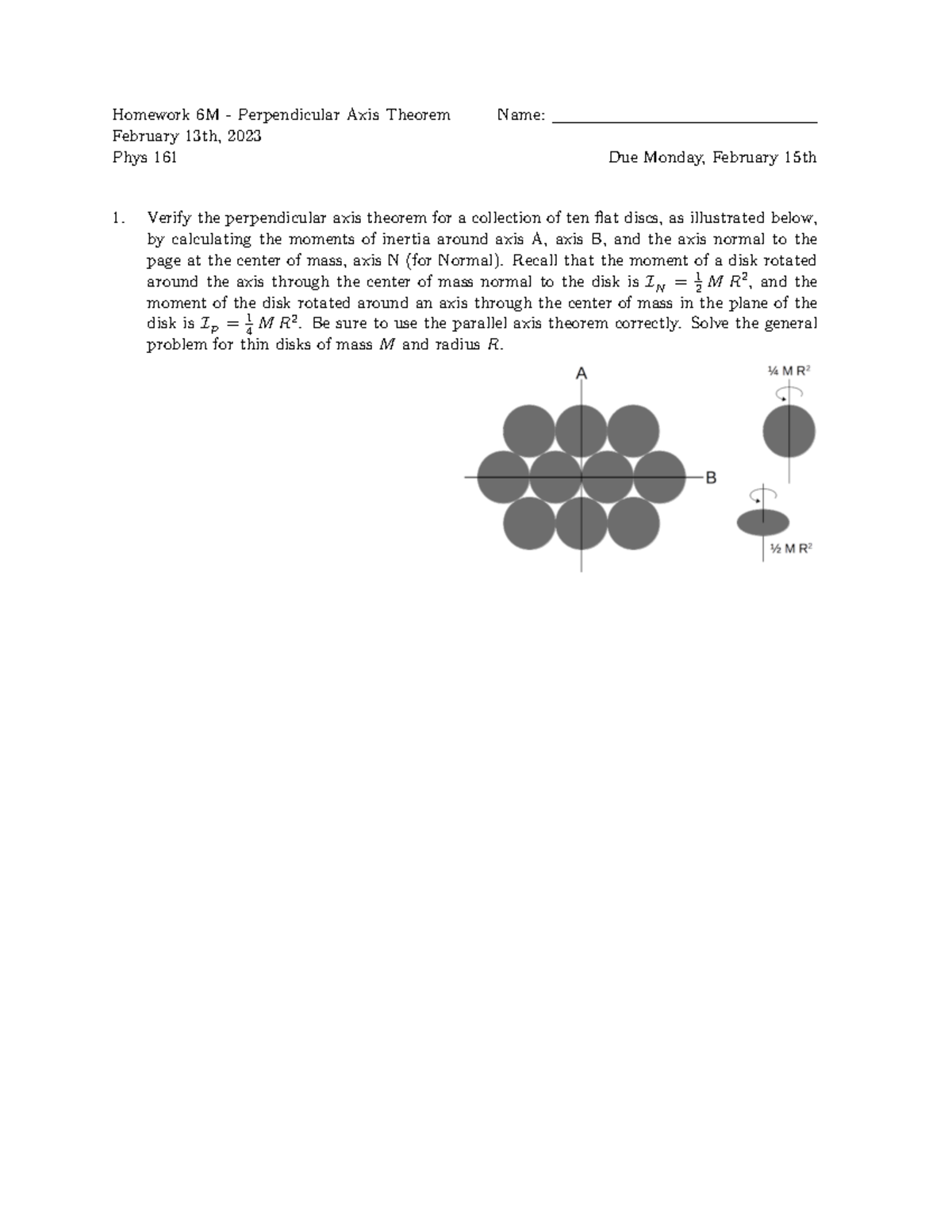 CM-6M R02-15 - Spring and pendulum - Homework 6M - Perpendicular Axis ...