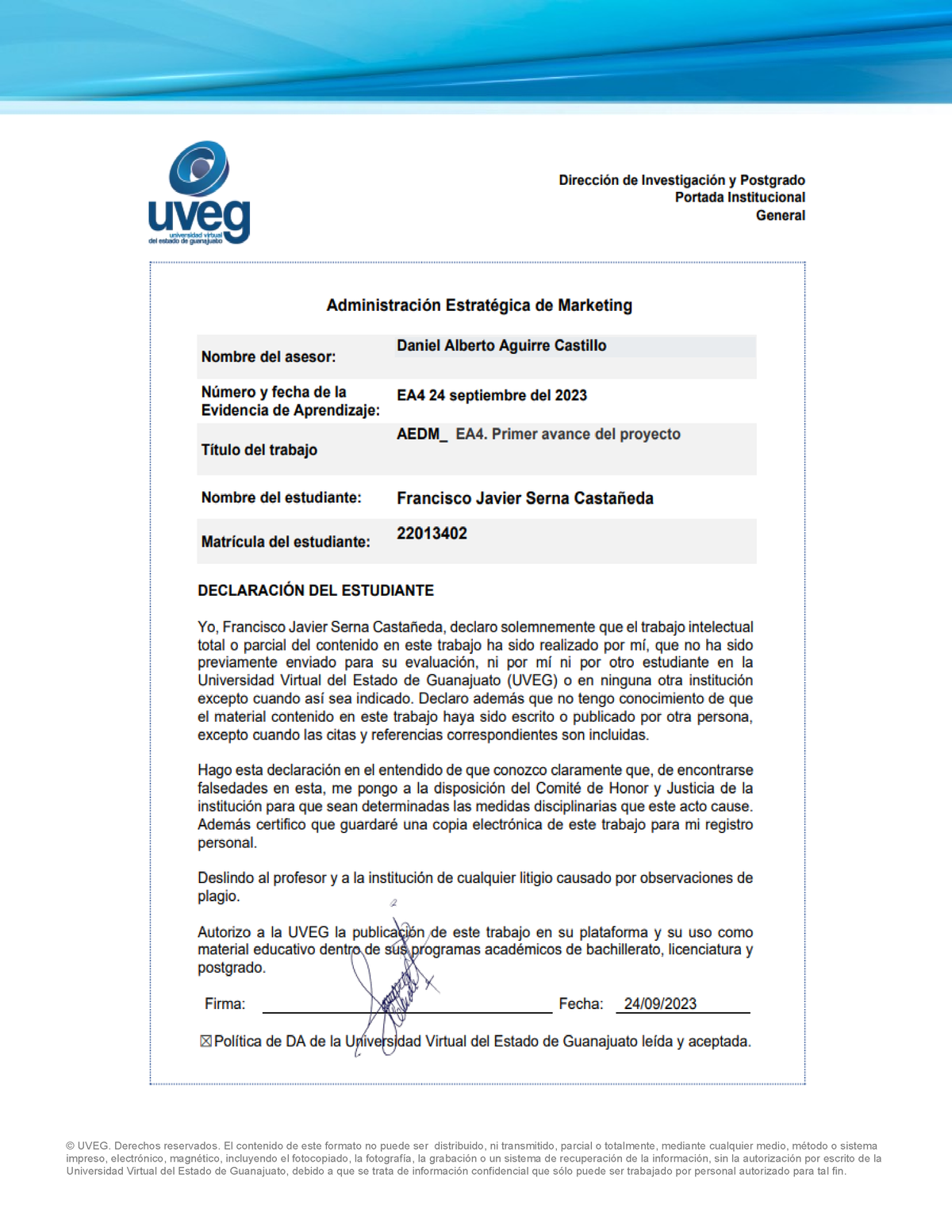 AEd M EA4 - PLANEACION ESTRATEGICA - © UVEG. Derechos Reservados. El ...