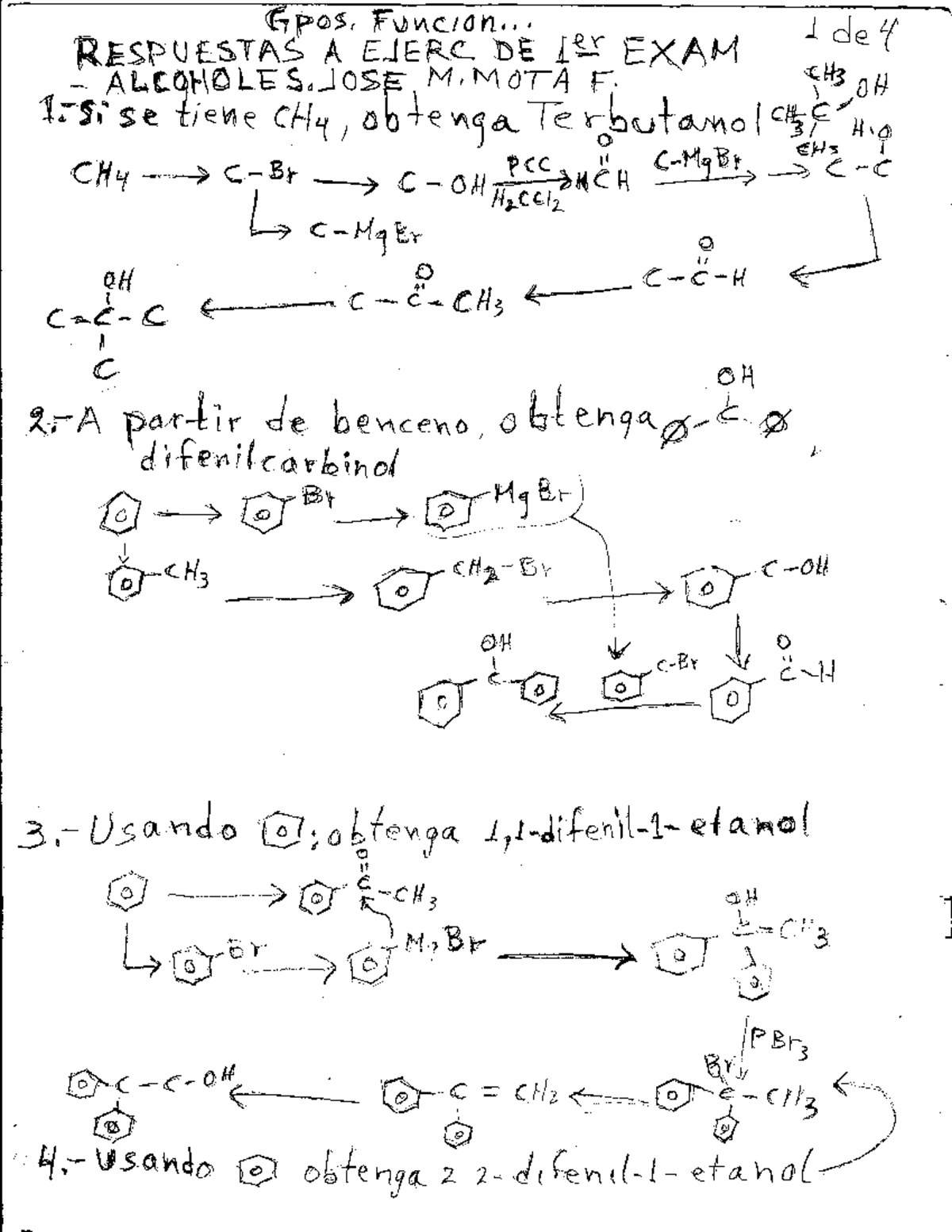 Respuest Ejerc Alcohol 1er Exam JMM Química De Los Hidrocarburos Respuest Ejerc Alcohol 1er Exam JMM Química De Los Hidrocarburos