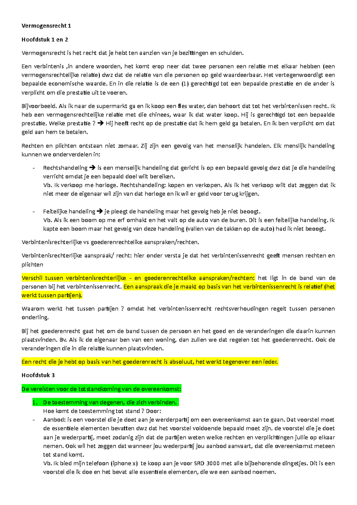 Vermogensrecht 1 - Heel Goede Samenvatiing - Vermogensrecht 1 Hoofdstuk ...