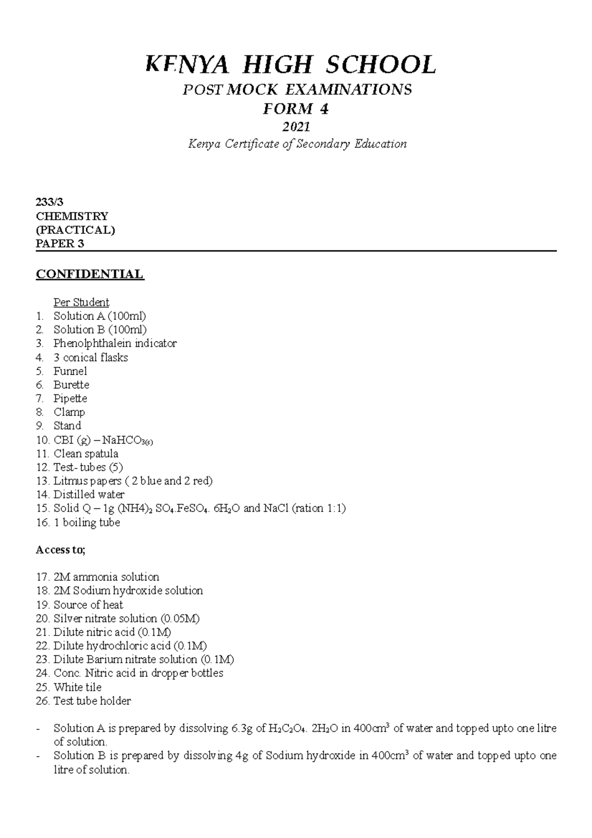 2021chemistry ConfidentialKenyaHighMockTeacher.co .ke Copy