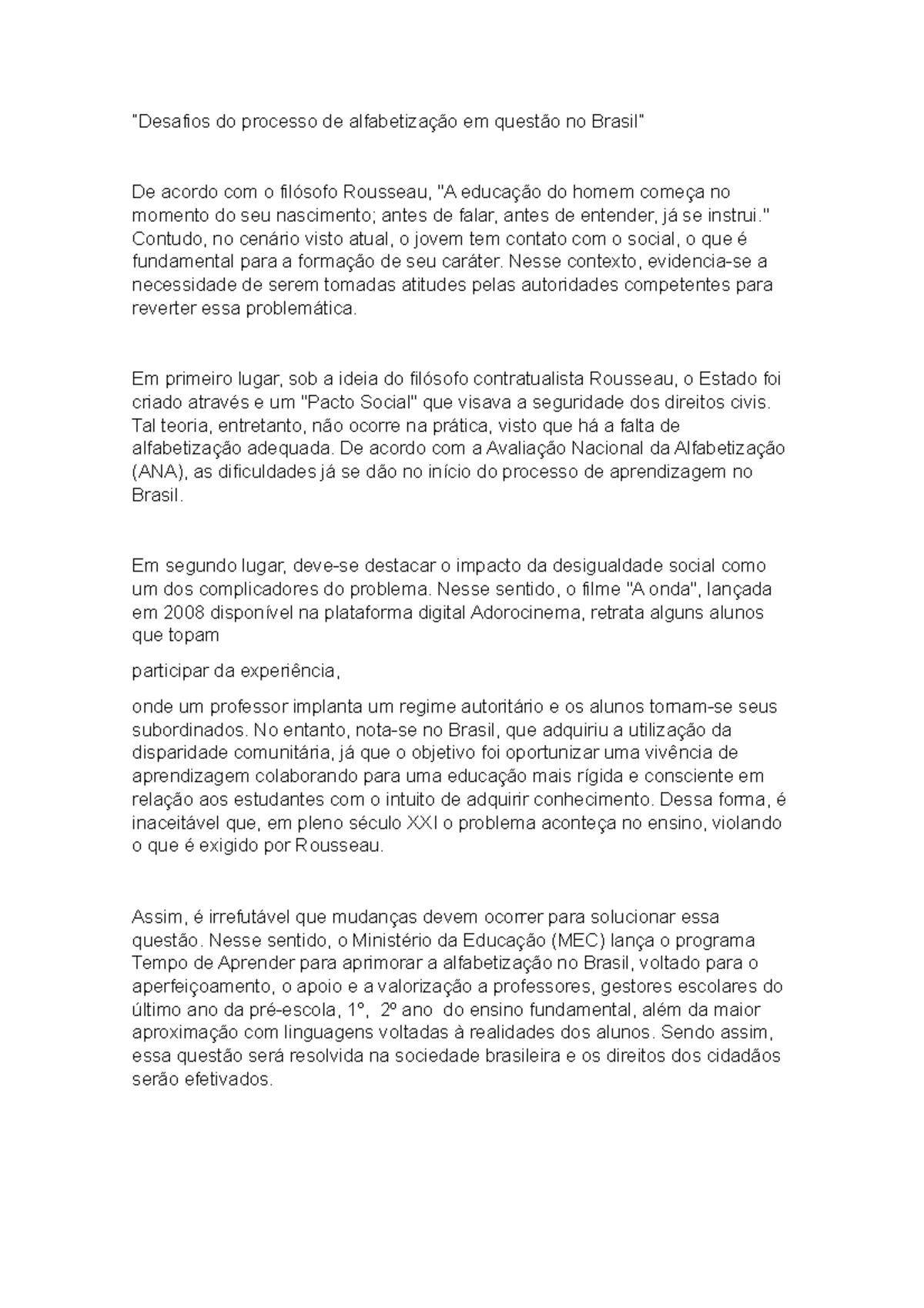 A Questão Do índio No Brasil Contemporâneo Redação Pronta
