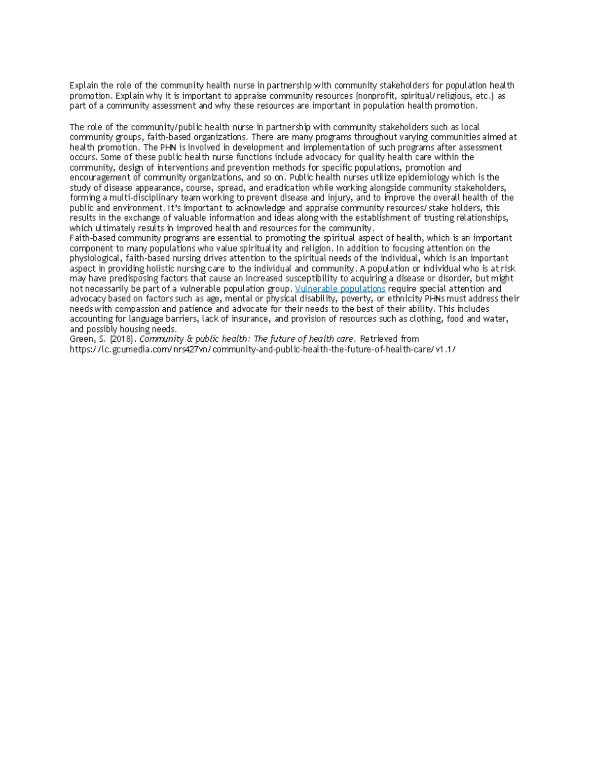 Nursing is the best - Explain the role of the community health nurse in ...