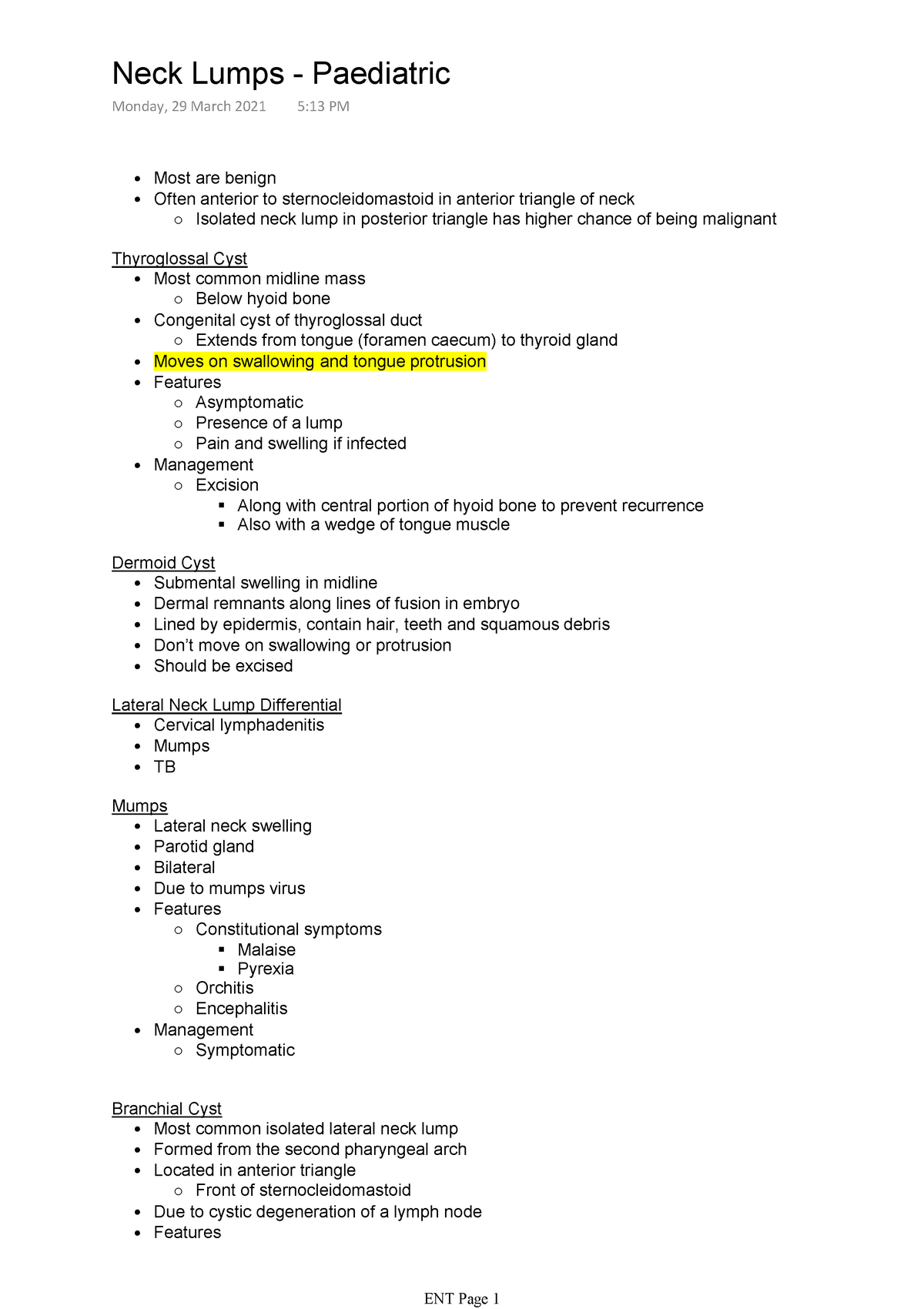 Neck Lumps - Paediatric - Most are benign Often anterior to ...