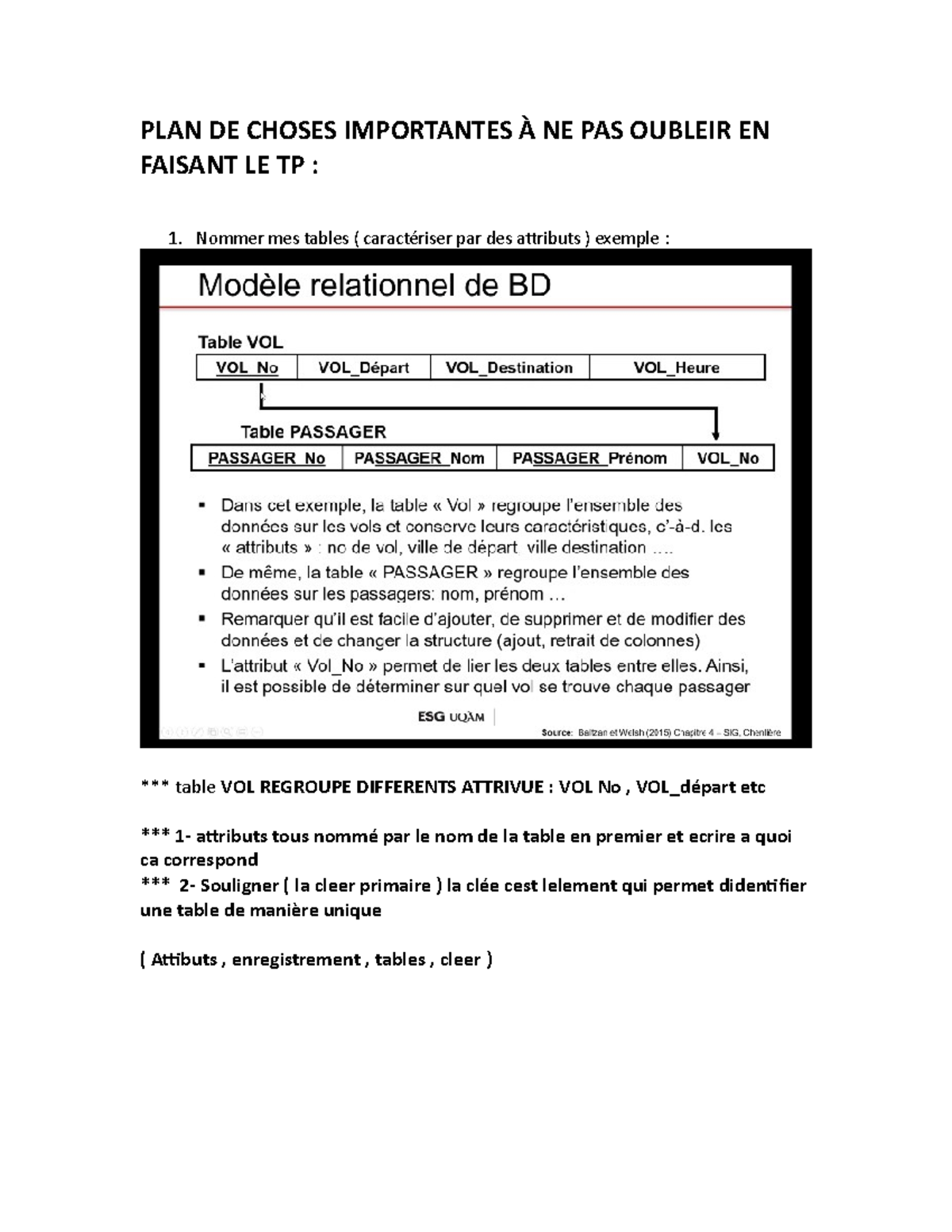 Notes de cours pour tp1 MET1330 - PLAN DE CHOSES IMPORTANTES À NE PAS ...