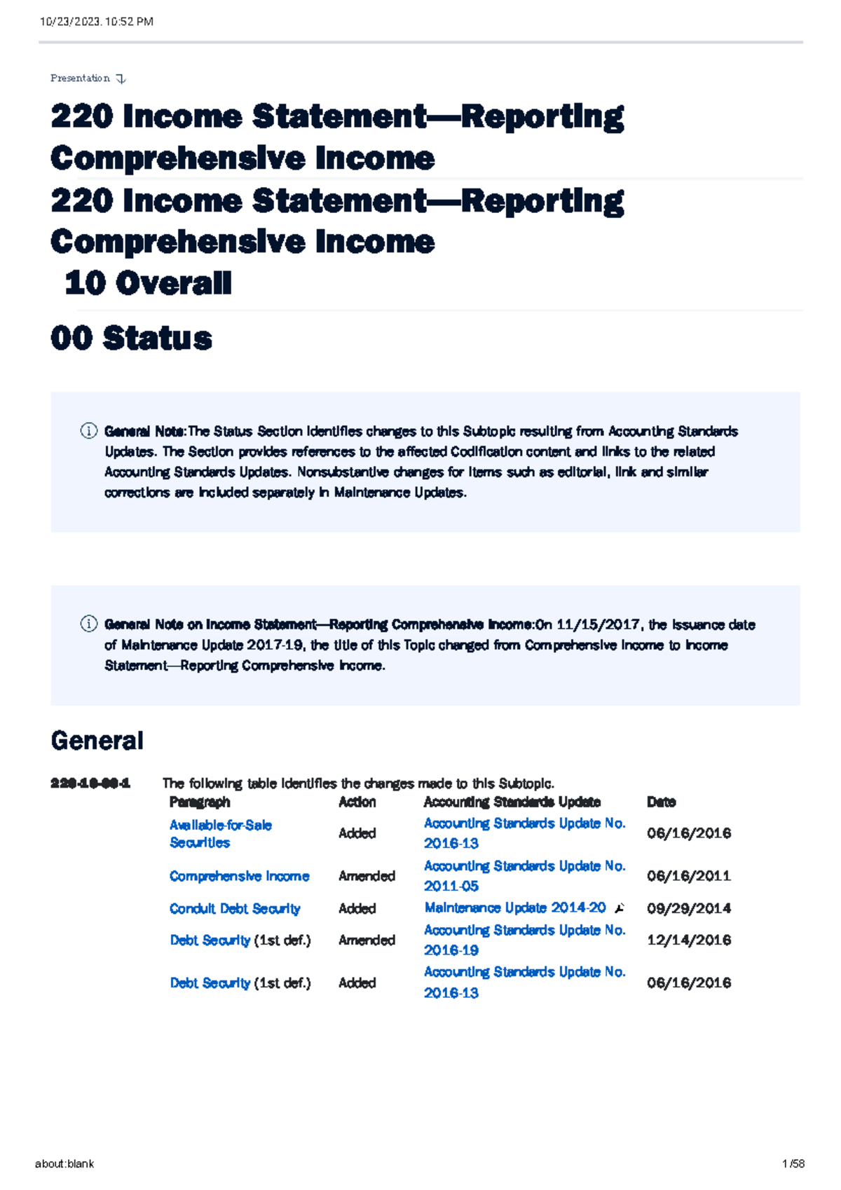220 Income Statement—Reporting Comprehensive Income - Presentation 220 ...
