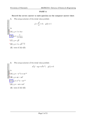 Formula Sheet Draft - MATH2310 - Studocu