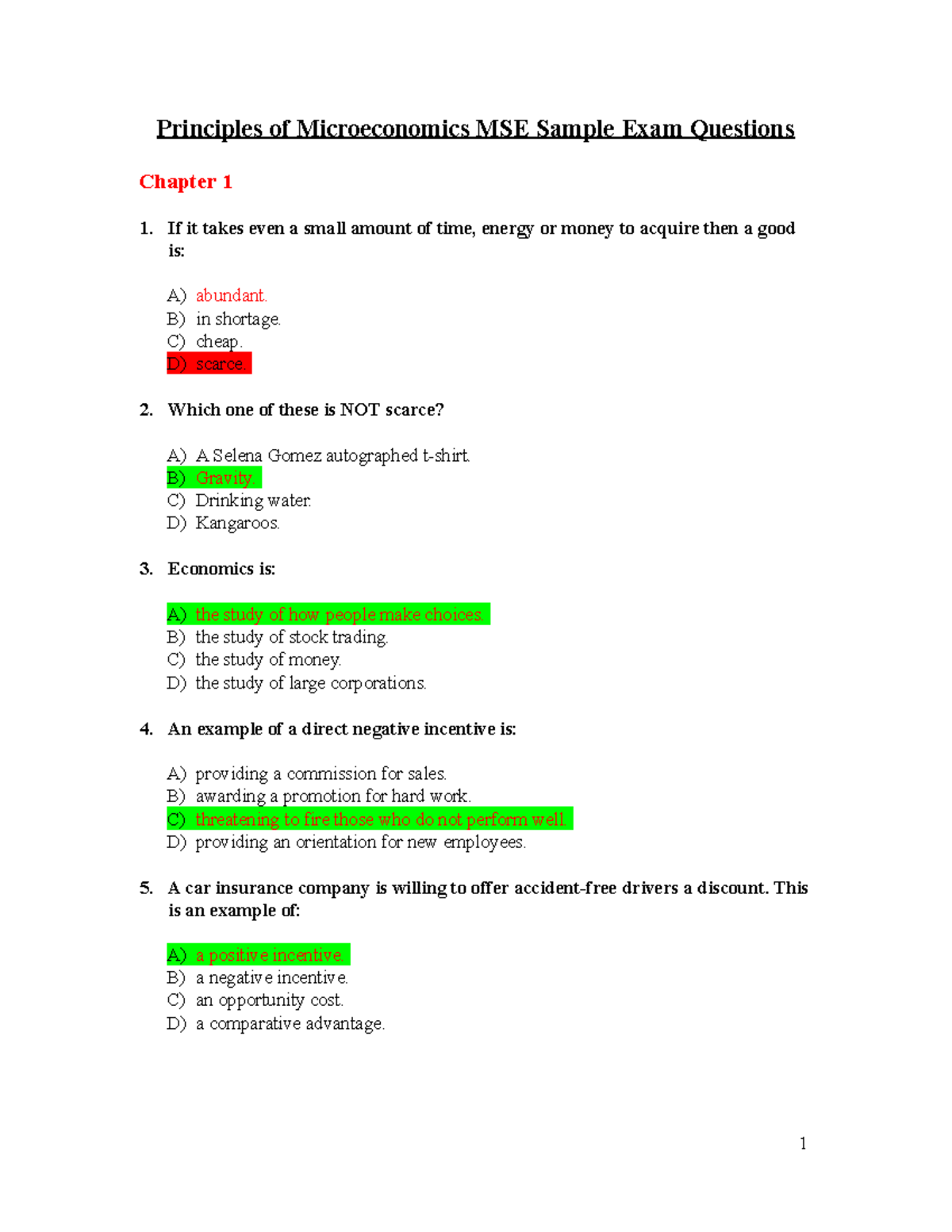 MSE Sample Exam Questions Chapters 15 If it takes even a small