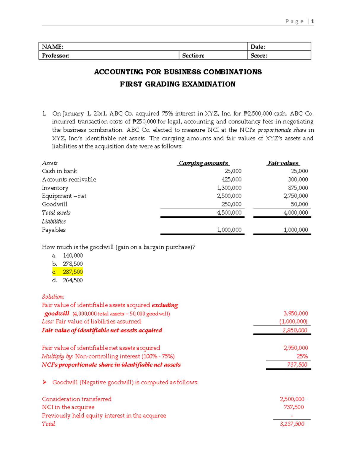 Pdfcoffee - Grading Exam Answerr Key Dox About Adjojso - NAME: Date ...