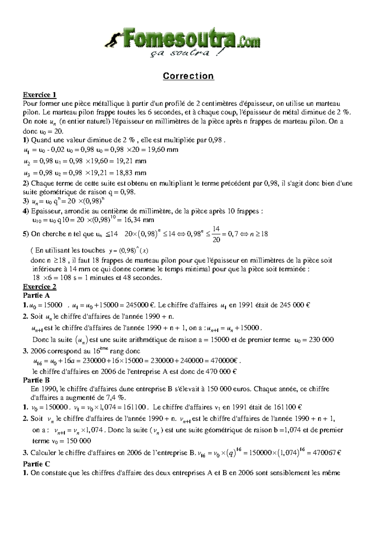 Correction Exercice De Maths: Exercices De Maths Avec Corrigés – GYQR