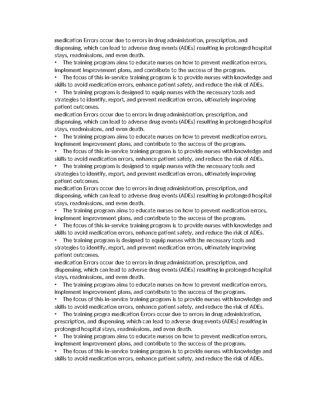 Notes for class - medication Errors occur due to errors in drug ...