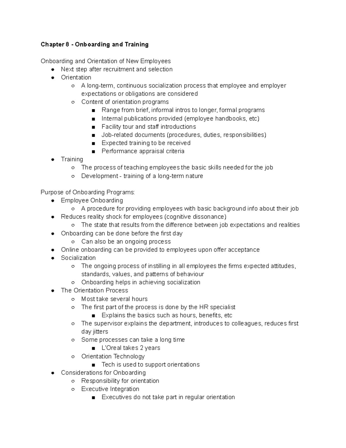 Chapter 8 - Chapter 8 - Onboarding And Training Onboarding And ...