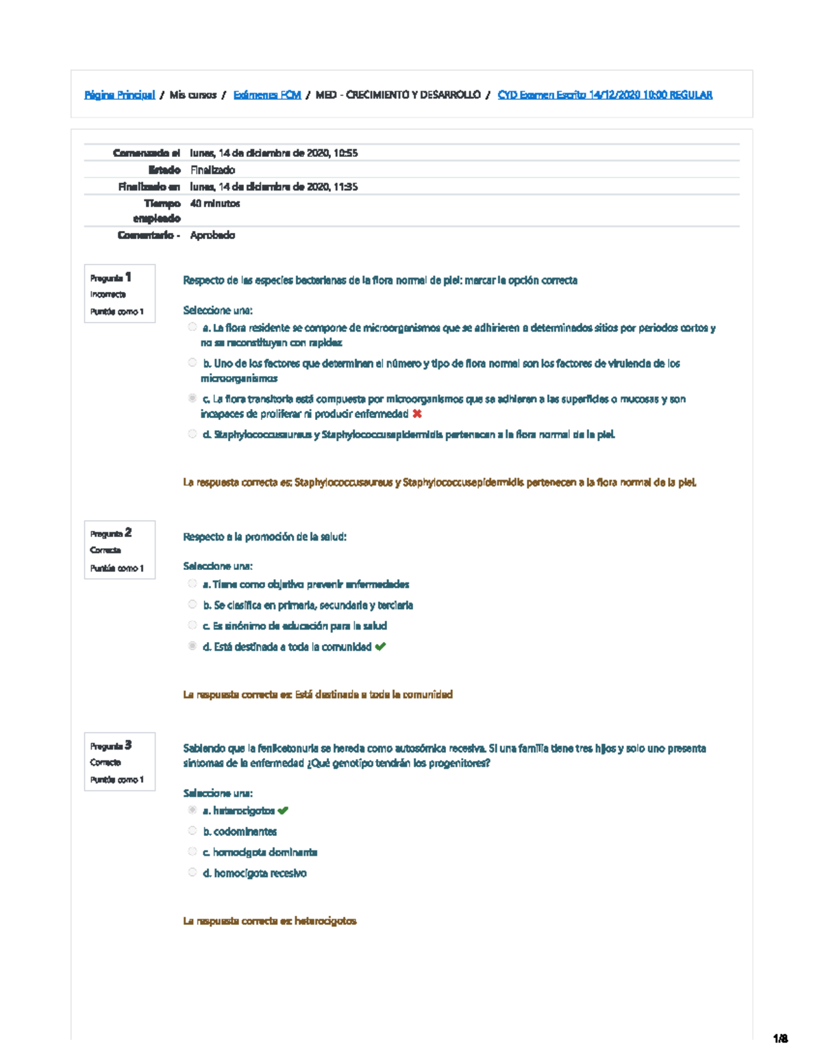 Examen cyd Diciembre cyd final Crecimiento y Desarrollo Studocu