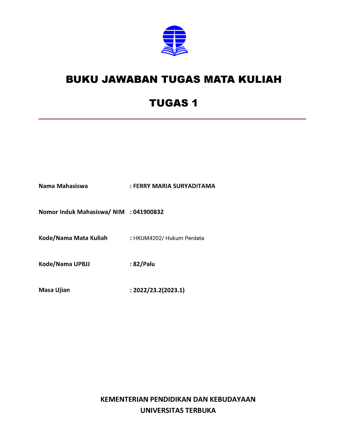 TMK1 Hukum Perdata - BUKU JAWABAN TUGAS MATA KULIAH TUGAS 1 Nama ...