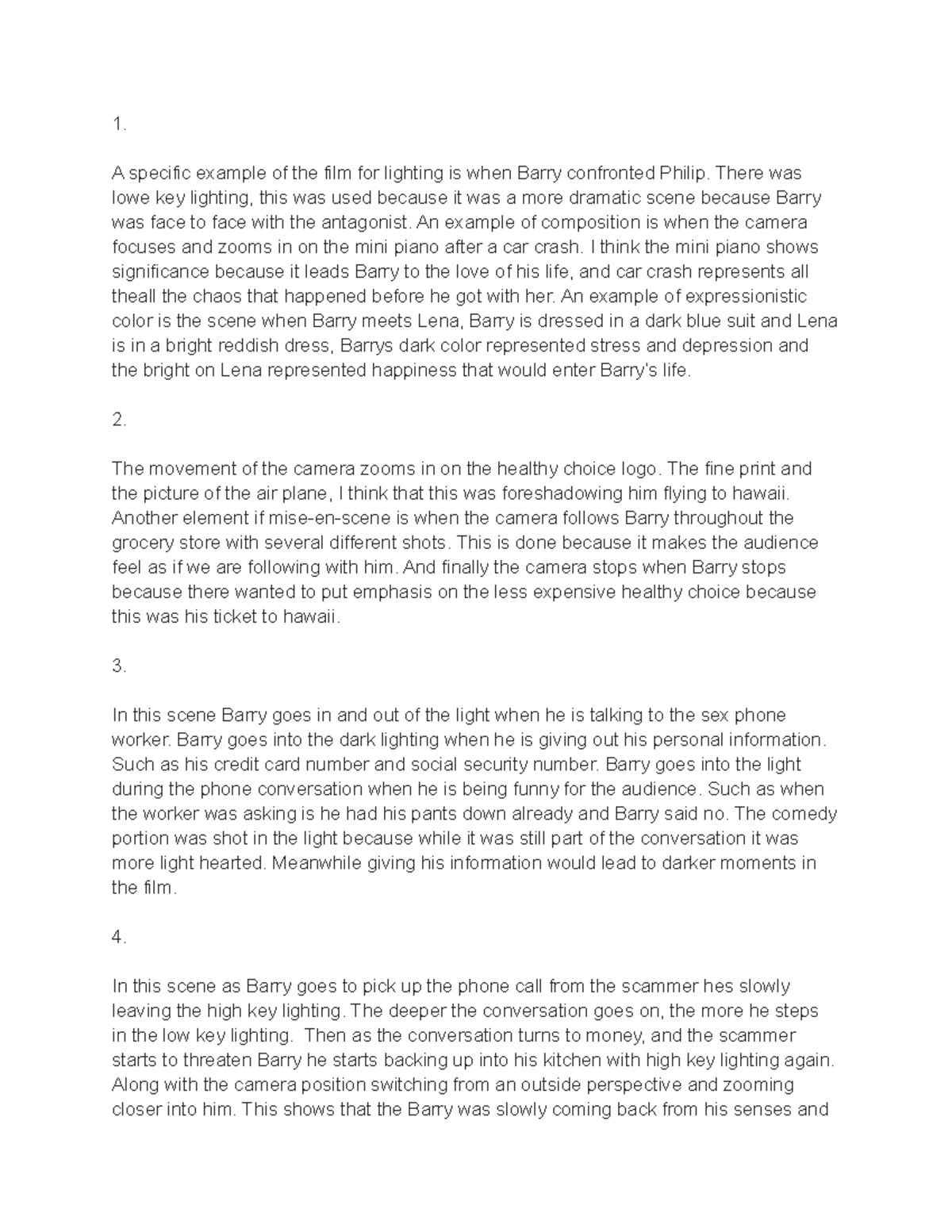 Punch drunk - This is a Summary of the film. - 1. A specific example of ...