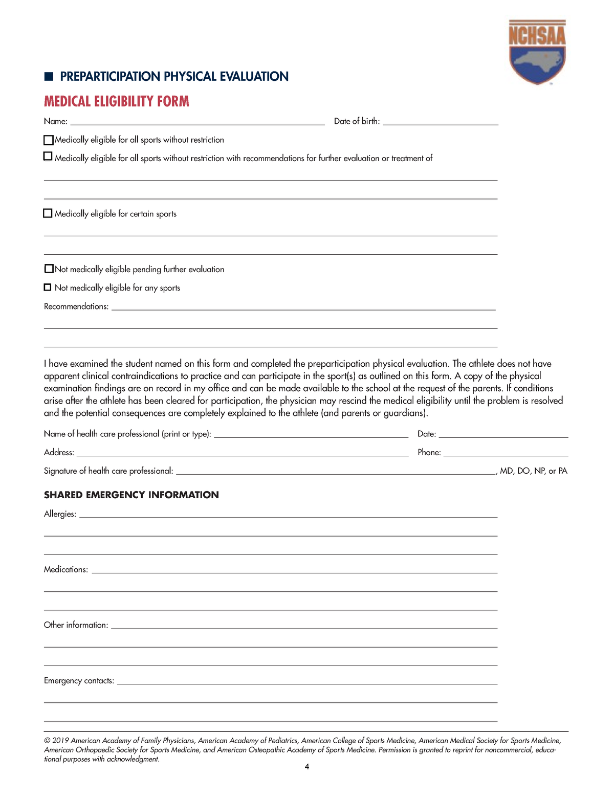 Ppe Medical Eligibility Form