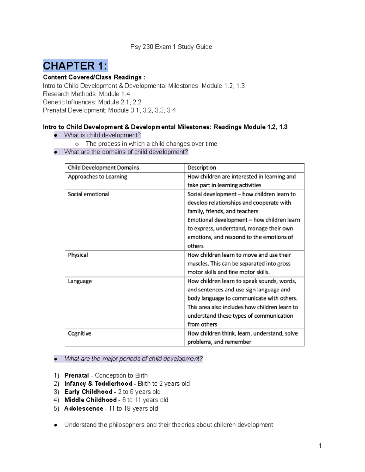 PSY230 Exam 1 Study Guide - Psy 230 Exam 1 Study Guide CHAPTER 1 ...