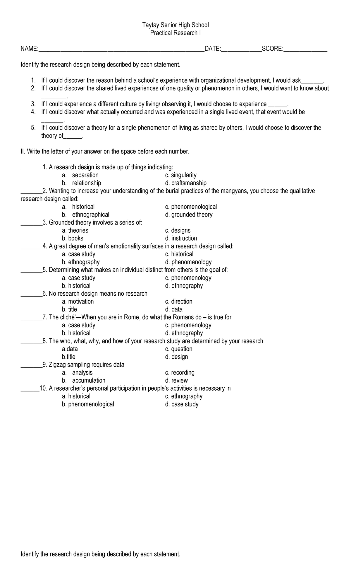 LECTURE NOTES ENGLISH FOR ACADEMIC PURPOSES GRADE 11 - Taytay Senior ...