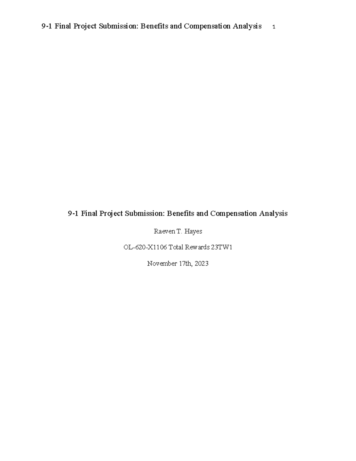 Total Rewards Analysis