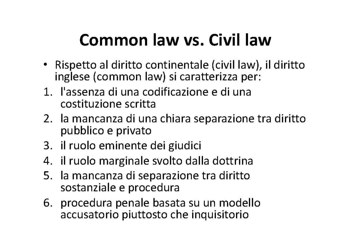 Common Law 2 - Appunti Presi A Lezione Utili Per La Preparazione Dell ...