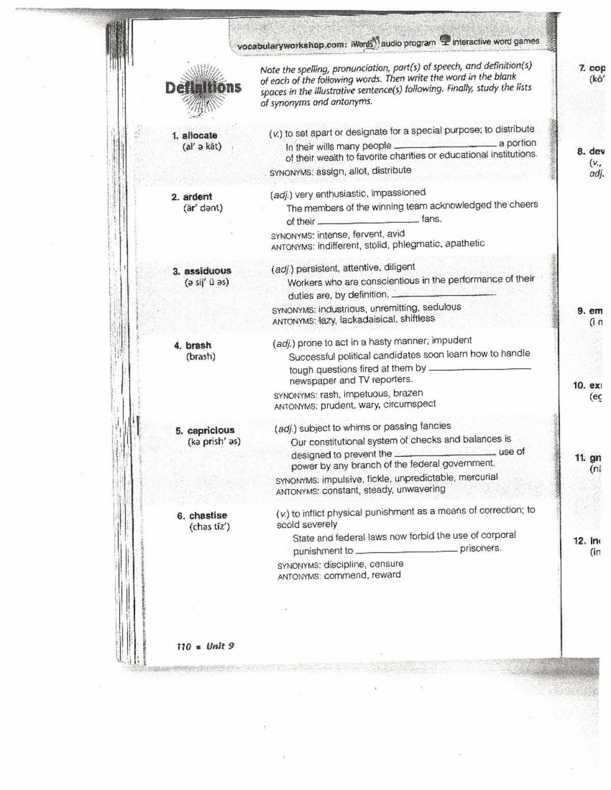 Unit+9 Vocab Unit - Studocu