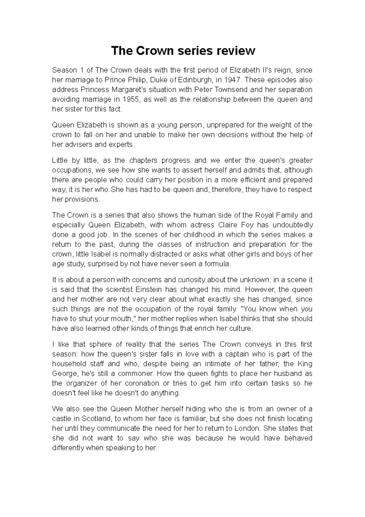 The Crown series review - The Crown series review Season 1 of The Crown