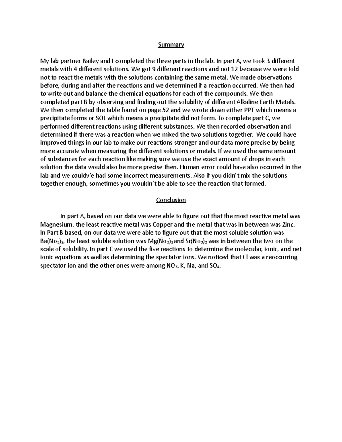 Conclusion Chemical Reactions Lab vrogue.co
