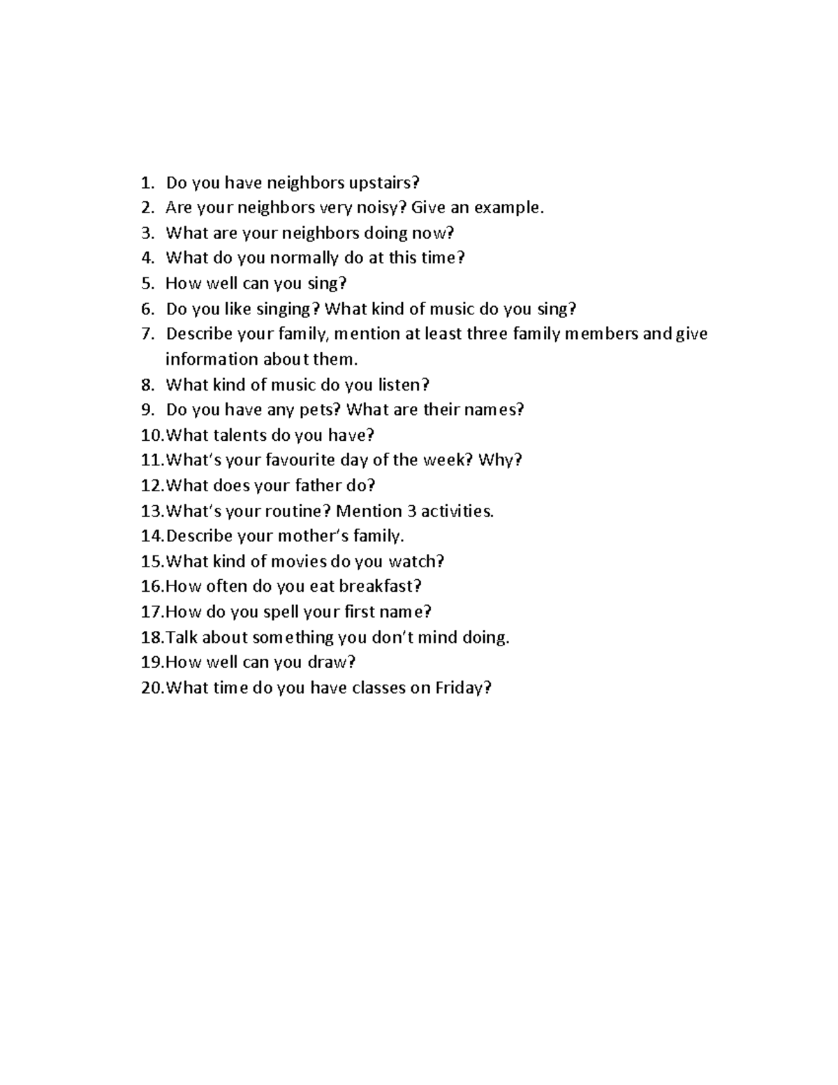 4101-020 Elemental II Practica - Do you have neighbors upstairs? Are ...