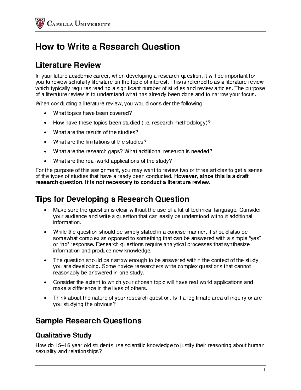 how to write research question pdf