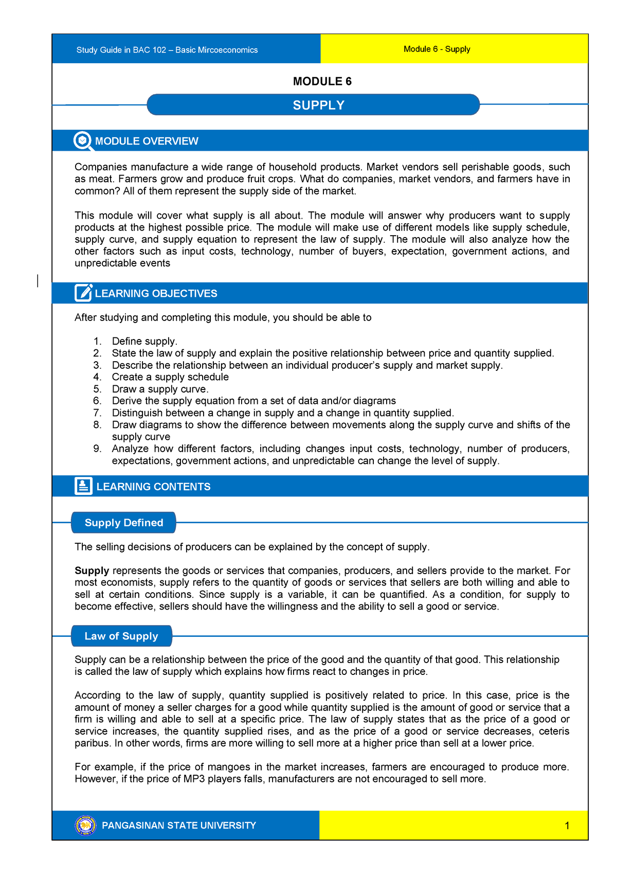 1st Yr BAC-102-SG6 - Lecture notes 1-8 - Study Guide in BAC 102 – Basic ...