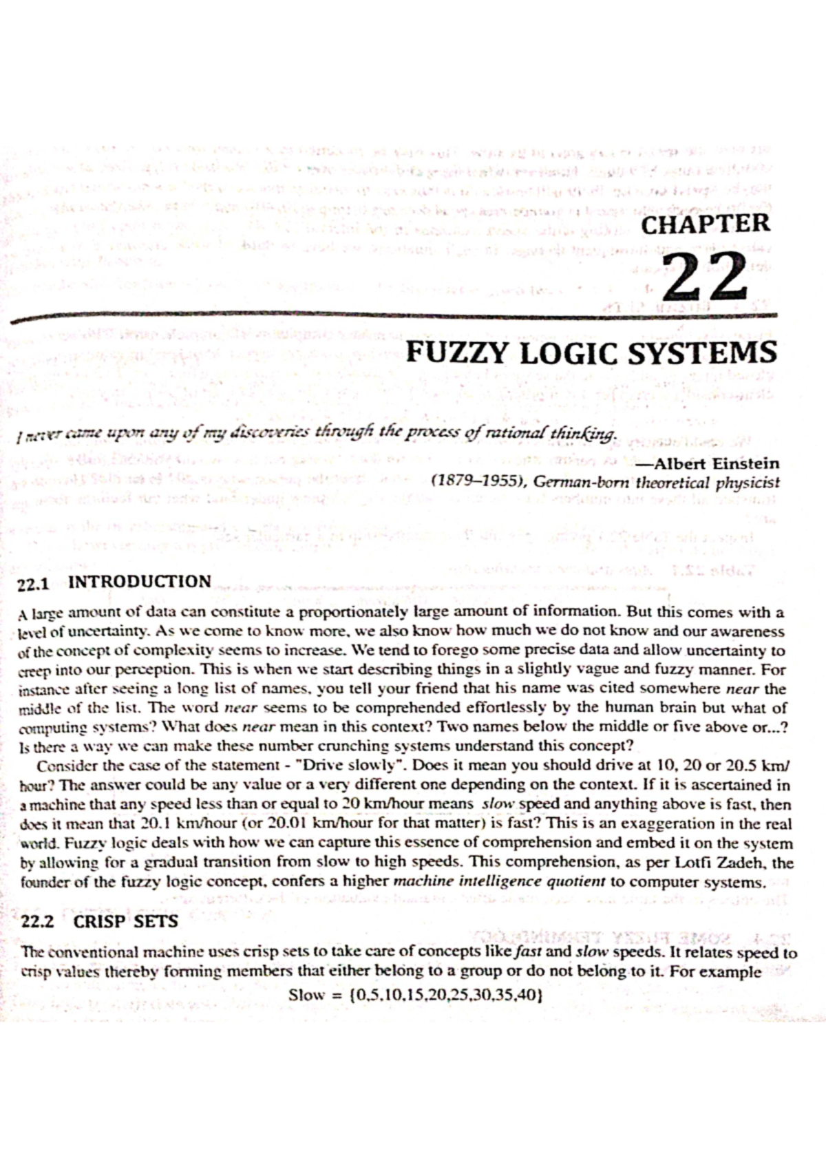 AI UNIT-6 Material - CHAPTER 22 FUZZY LOGIC SYSTEMS never came upon any ...